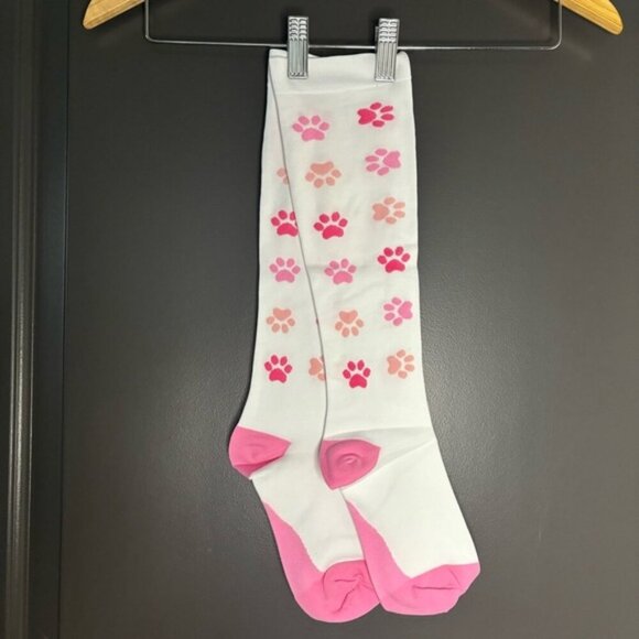 Graduated Compression Socks Paw Prints Size S/M for nursing, running, travel - Picture 2 of 5